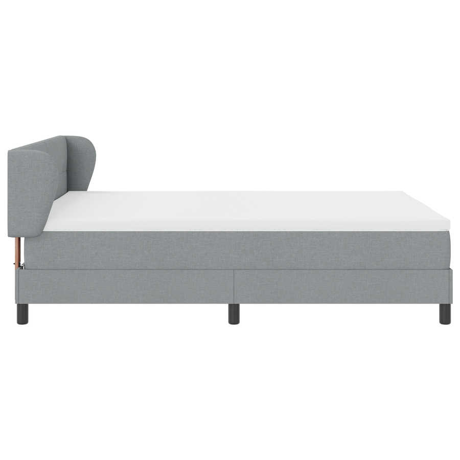 Boxspringbed met matras stof lichtgrijs 160x200 cm