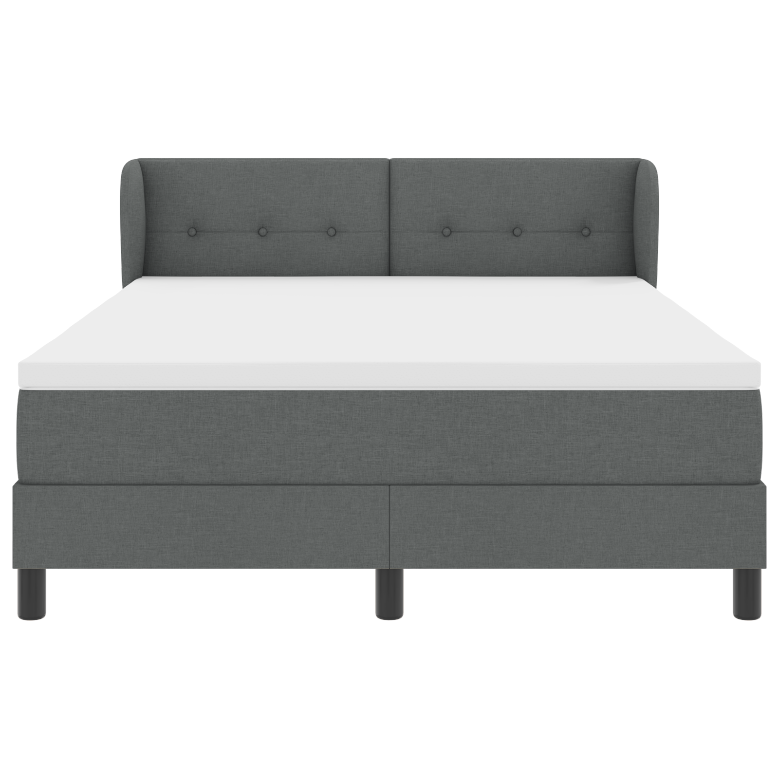 Boxspringbed met matras stof donkergrijs 160x200 cm