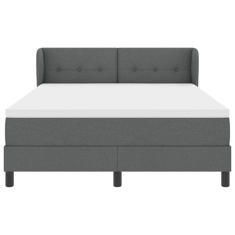 Boxspringbed met matras stof donkergrijs 160x200 cm