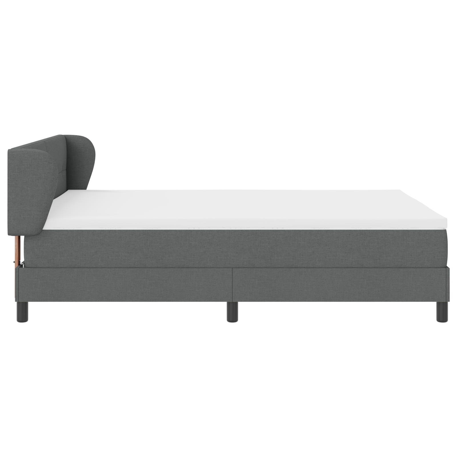 Boxspringbed met matras stof donkergrijs 160x200 cm