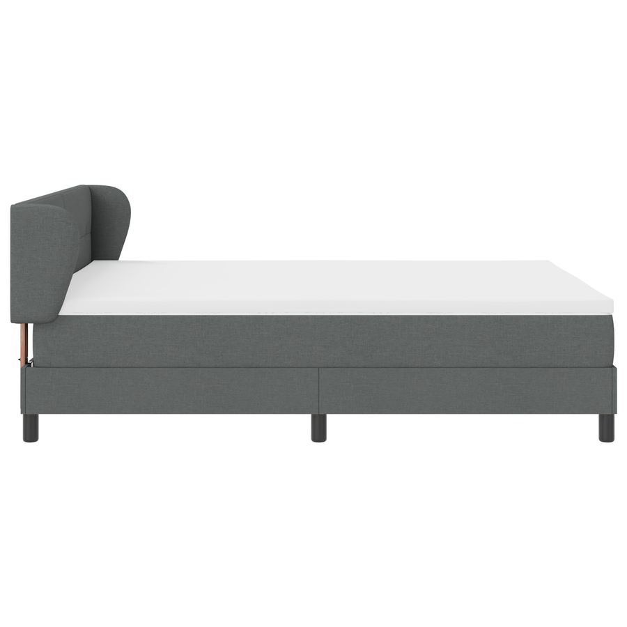 Boxspringbed met matras stof donkergrijs 160x200 cm