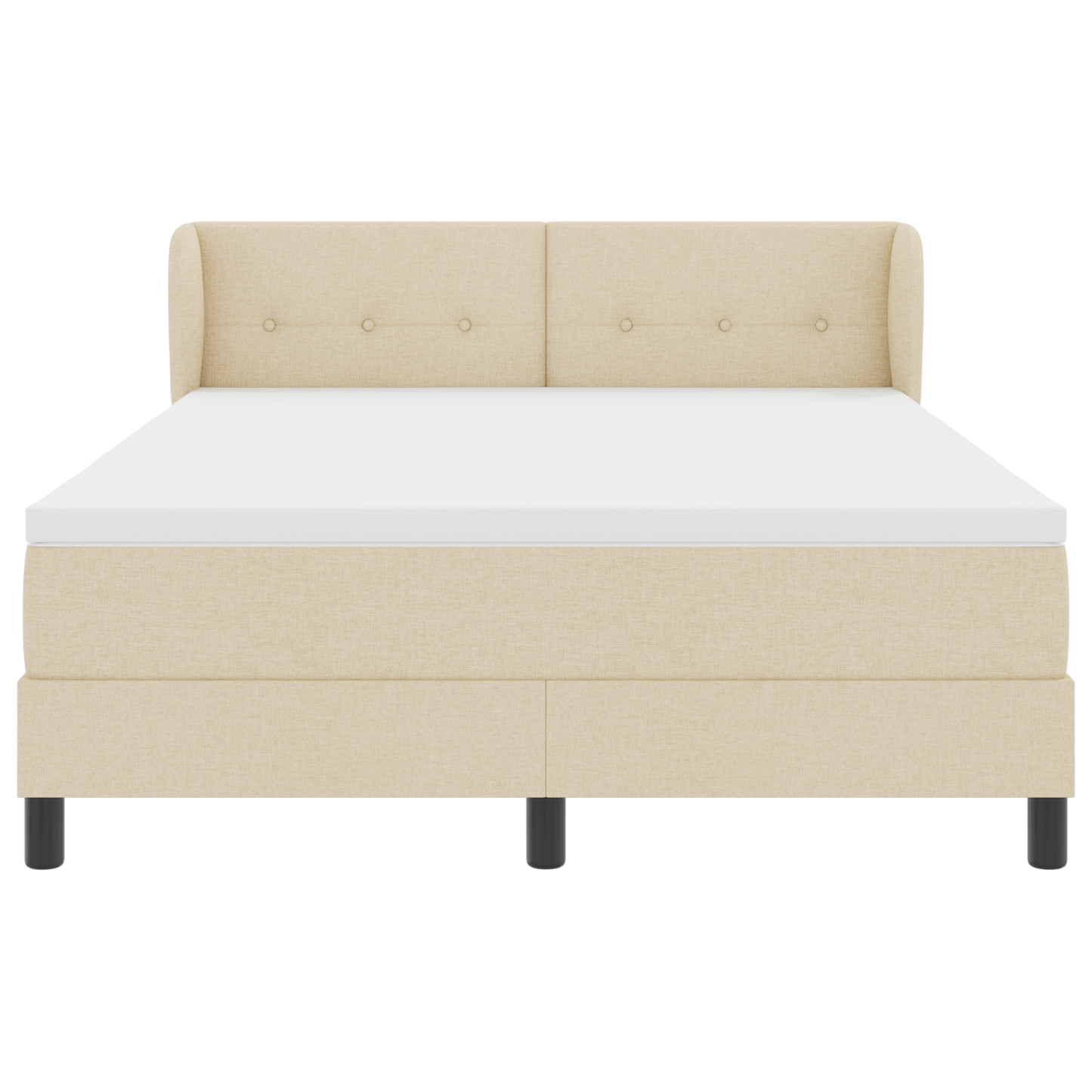 Boxspringbed met matras stof crèmekleurig 160x200 cm