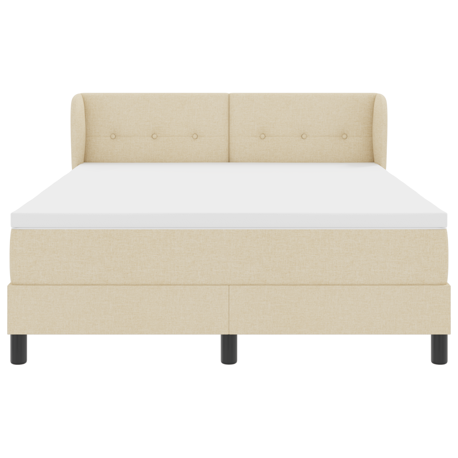 Boxspringbed met matras stof crèmekleurig 160x200 cm