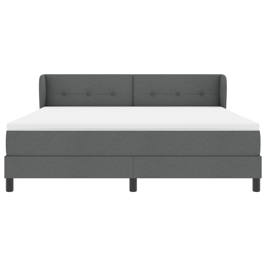 Boxspringbed met matras stof donkergrijs 180x200 cm