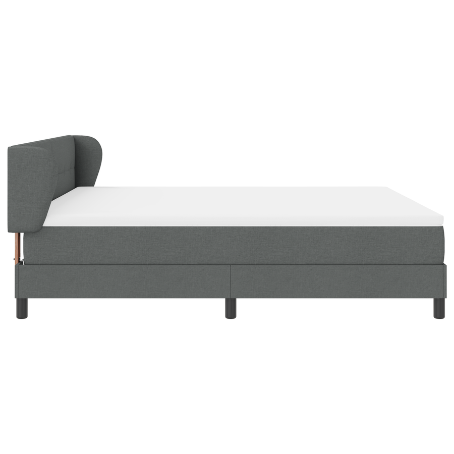 Boxspringbed met matras stof donkergrijs 180x200 cm