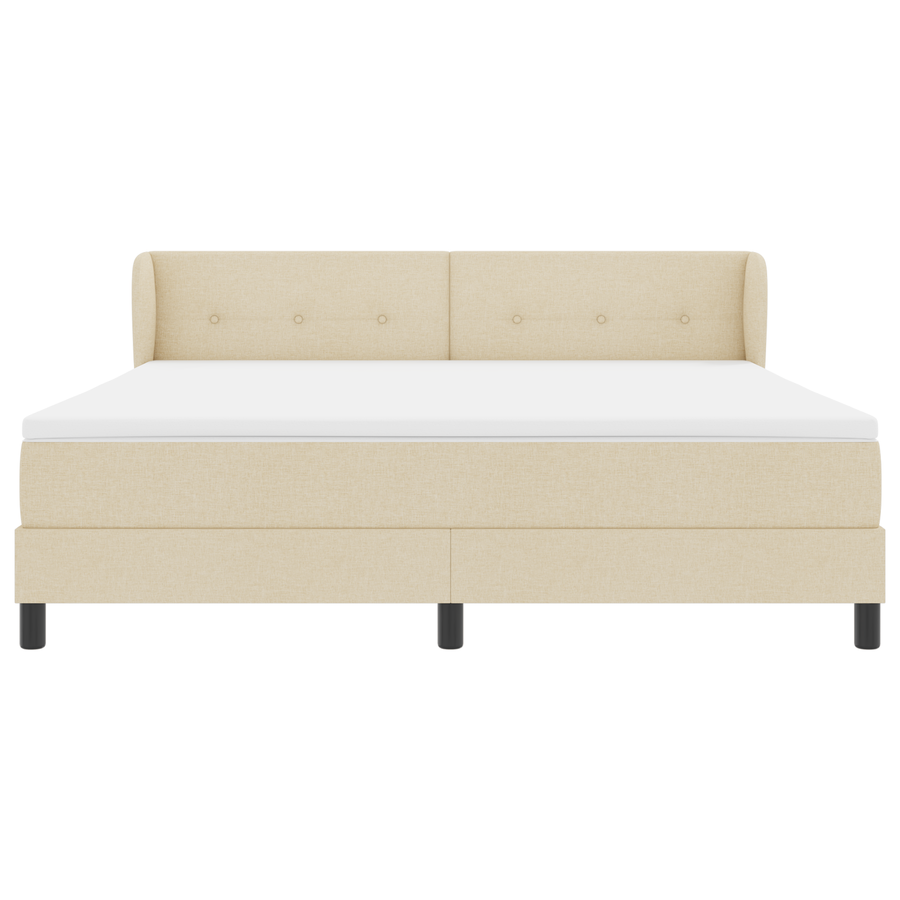 Boxspringbed met matras stof crèmekleurig 180x200 cm
