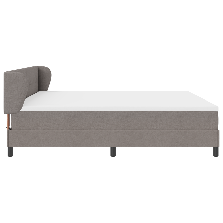 Boxspringbed met matras stof taupe 200x200 cm