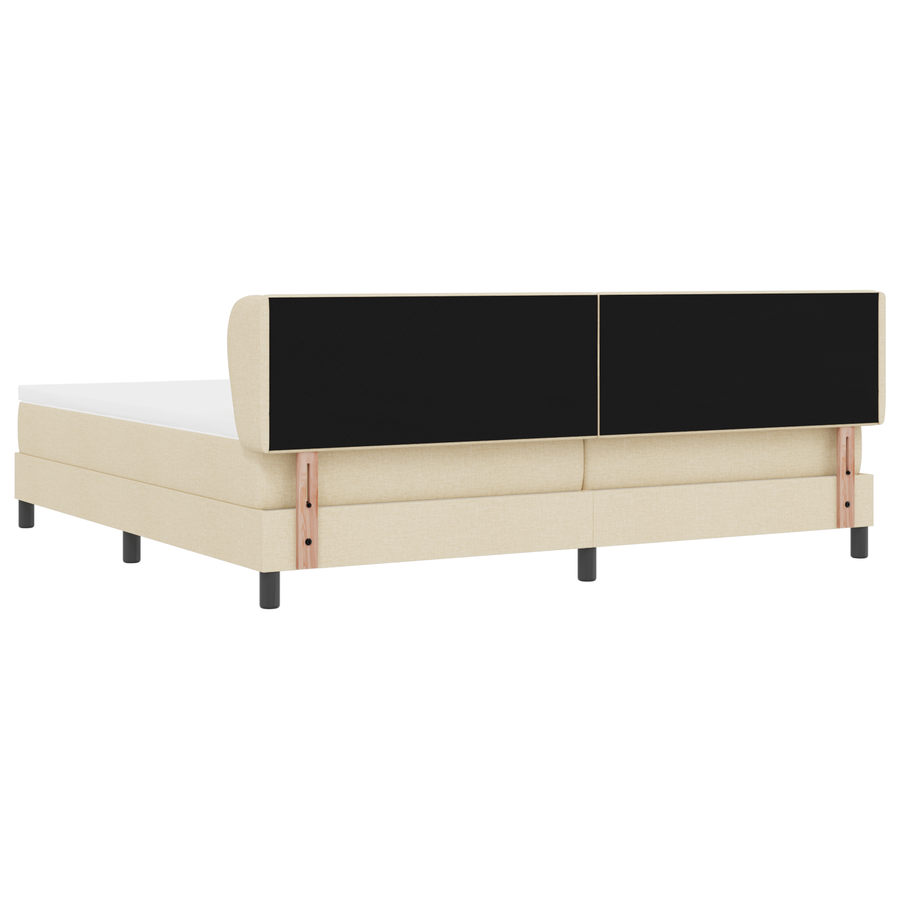 Boxspringbed met matras stof crèmekleurig 200x200 cm