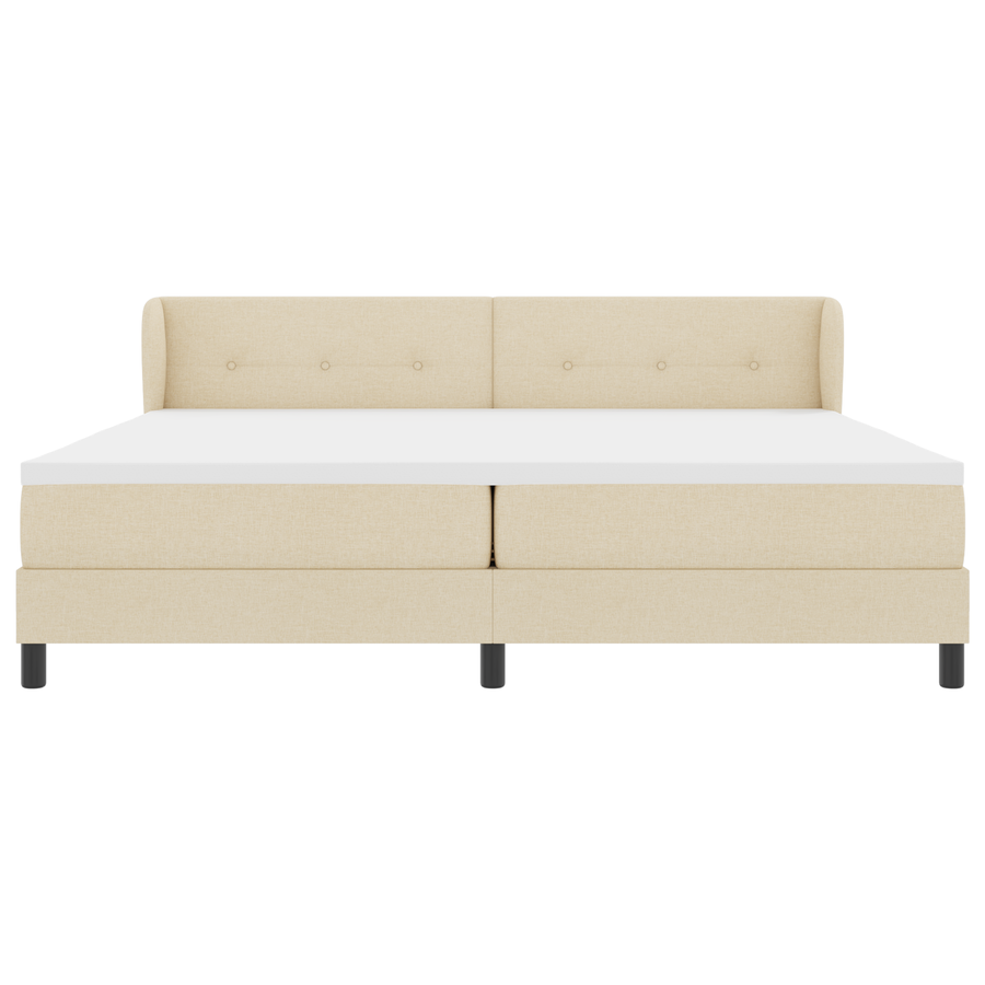 Boxspringbed met matras stof crèmekleurig 200x200 cm