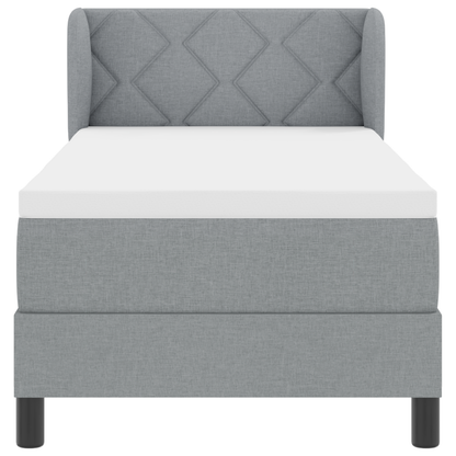 Boxspringbed met matras stof lichtgrijs 80x200 cm