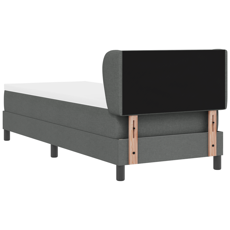 Boxspringbed met matras stof donkergrijs 80x200 cm