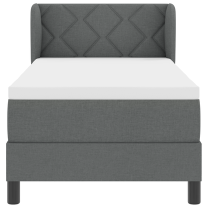 Boxspringbed met matras stof donkergrijs 80x200 cm