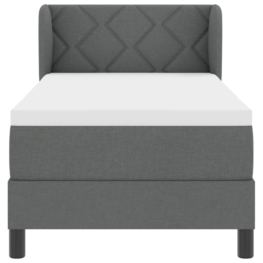 Boxspringbed met matras stof donkergrijs 80x200 cm
