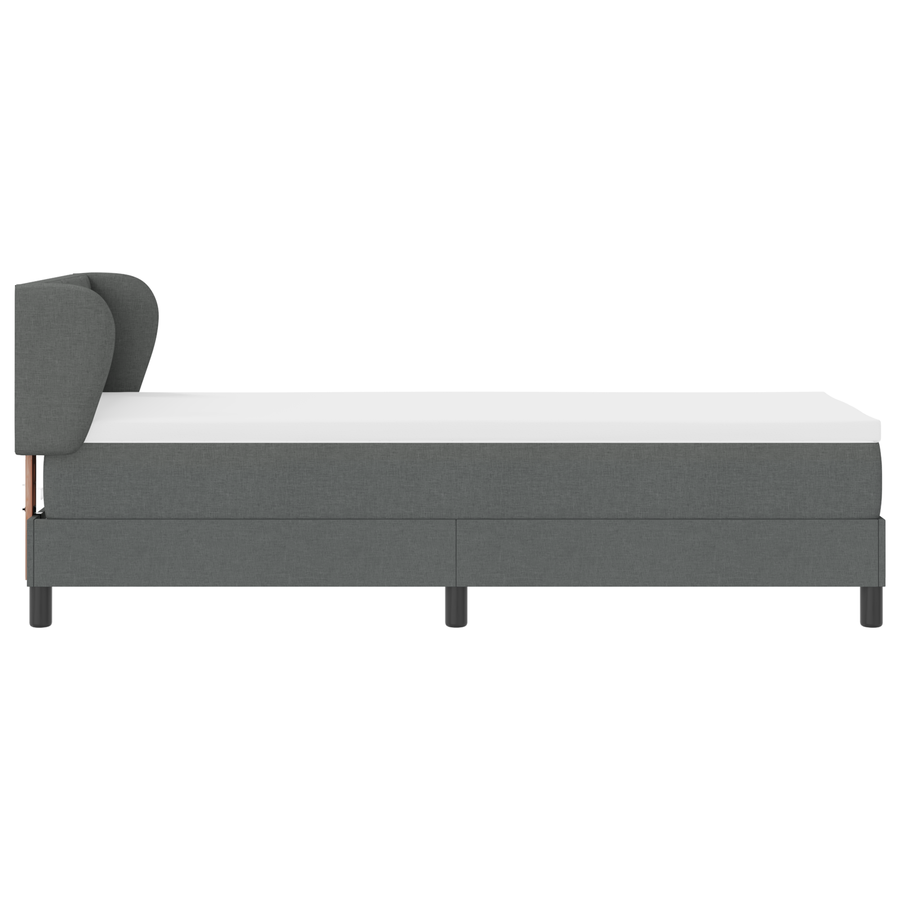 Boxspringbed met matras stof donkergrijs 80x200 cm