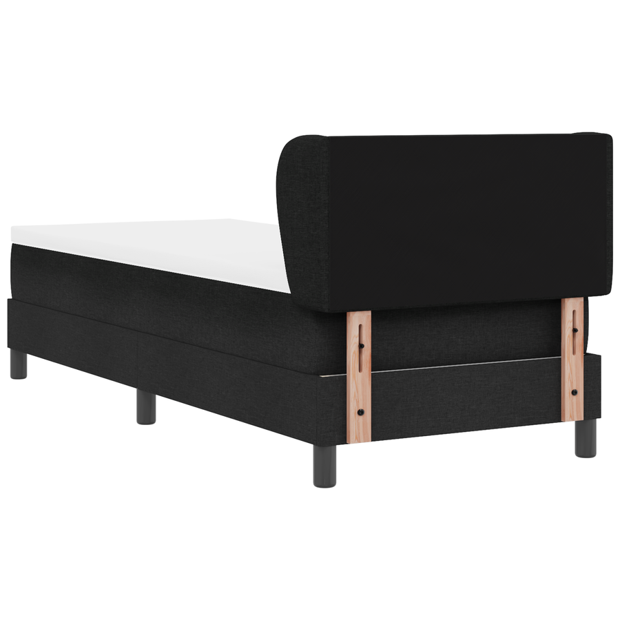 Boxspringbed met matras stof zwart 80x200 cm