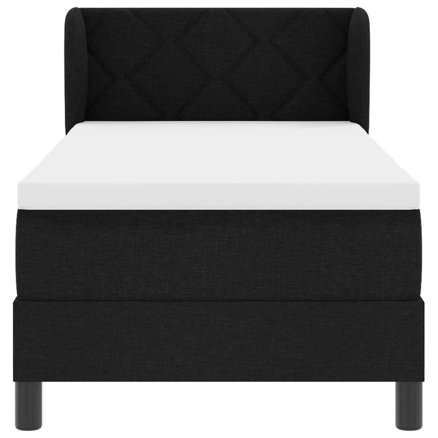Boxspringbed met matras stof zwart 80x200 cm