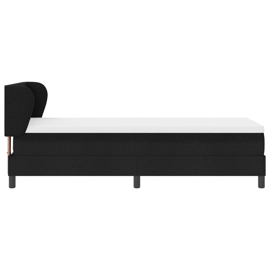 Boxspringbed met matras stof zwart 80x200 cm
