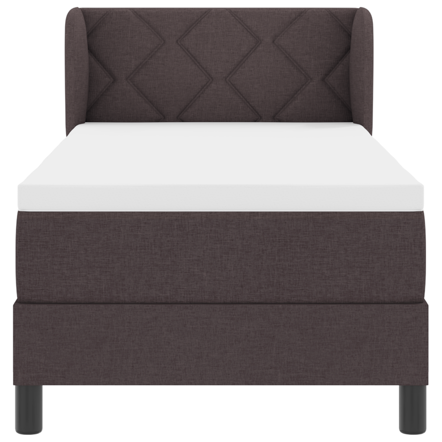 Boxspringbed met matras stof donkerbruin 80x200 cm