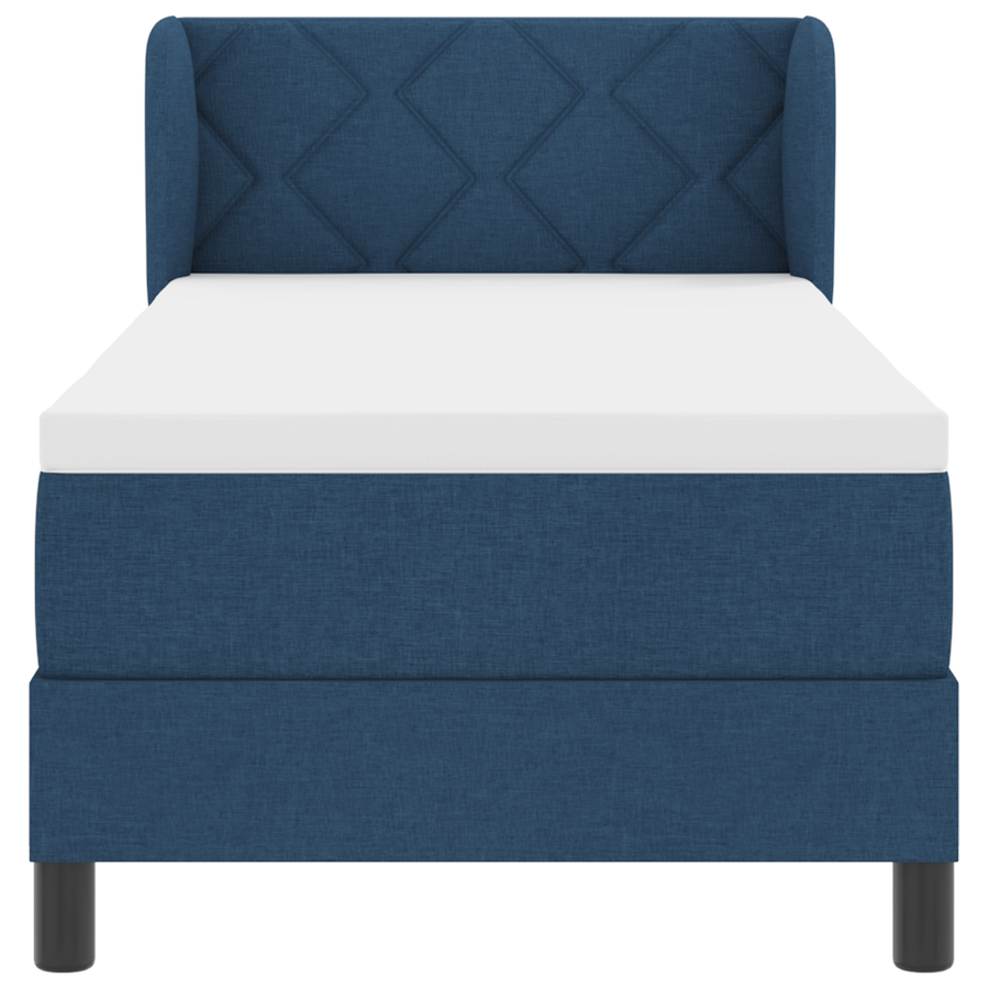 Boxspringbed met matras stof blauw 80x200 cm