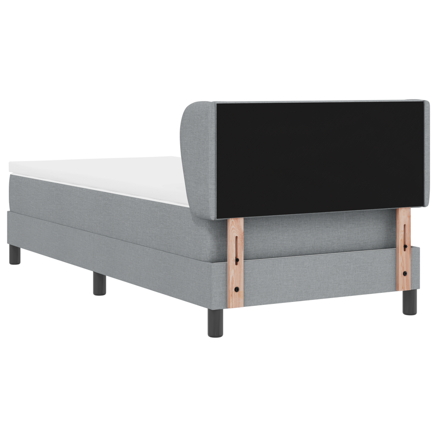 Boxspringbed met matras stof lichtgrijs 90x190 cm