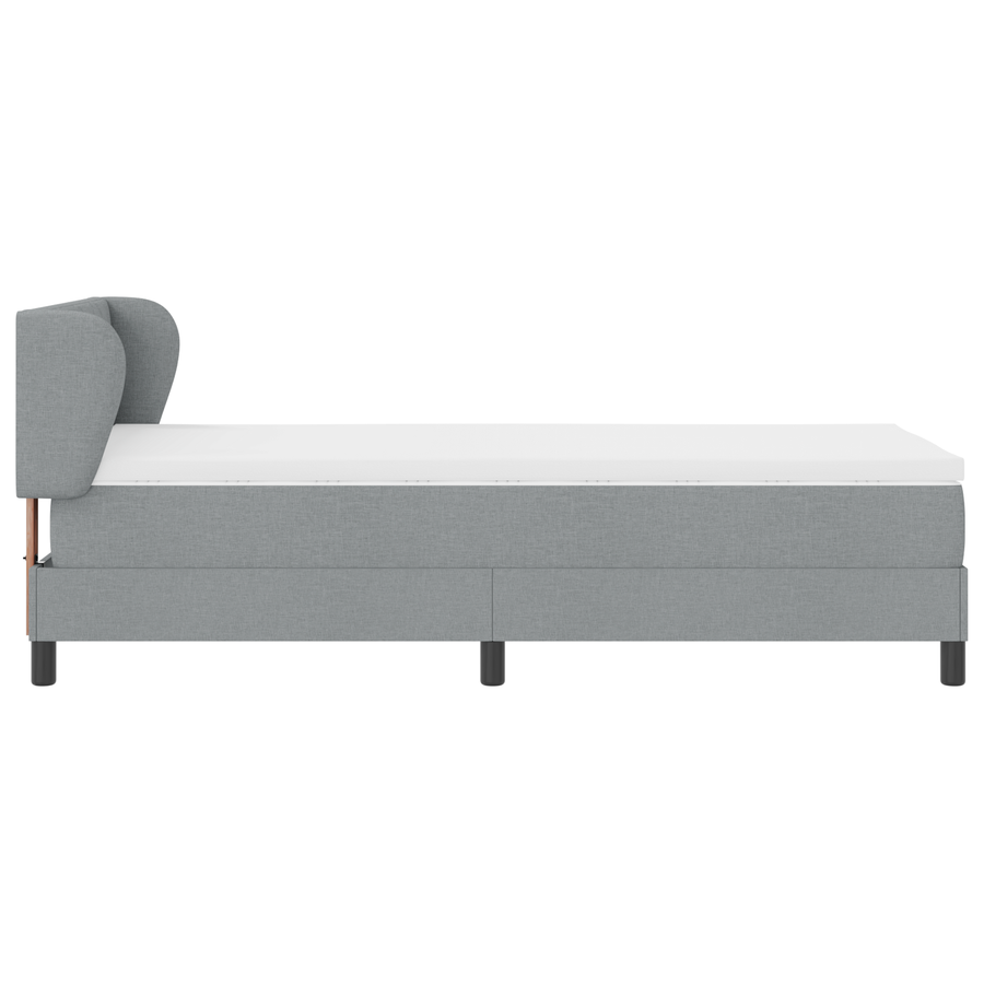Boxspringbed met matras stof lichtgrijs 90x190 cm