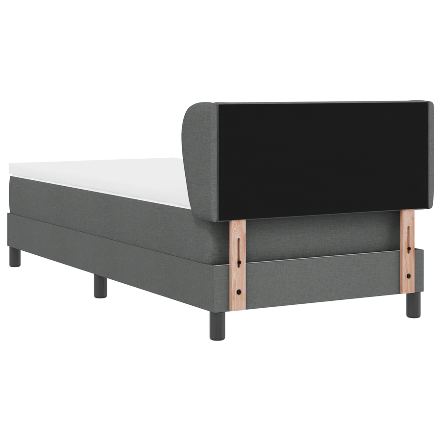 Boxspringbed met matras stof donkergrijs 90x190 cm