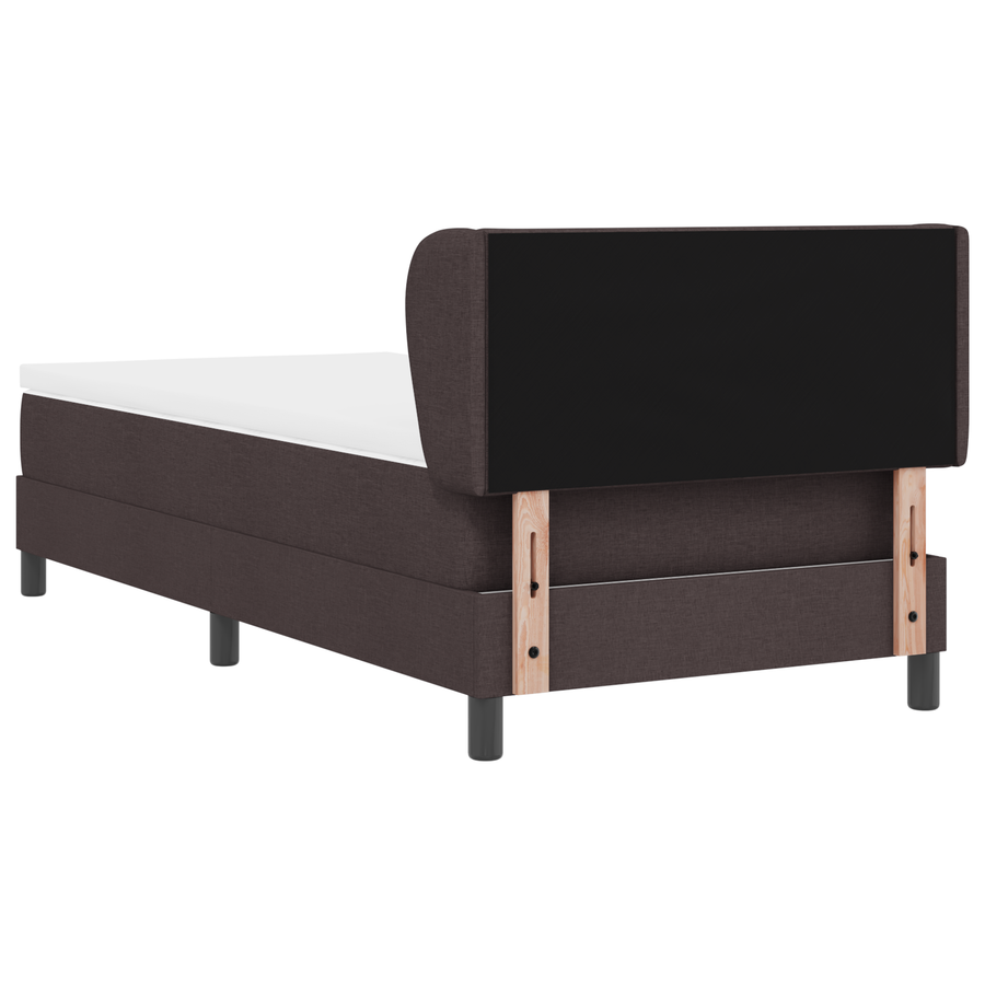 Boxspringbed met matras stof donkerbruin 90x190 cm