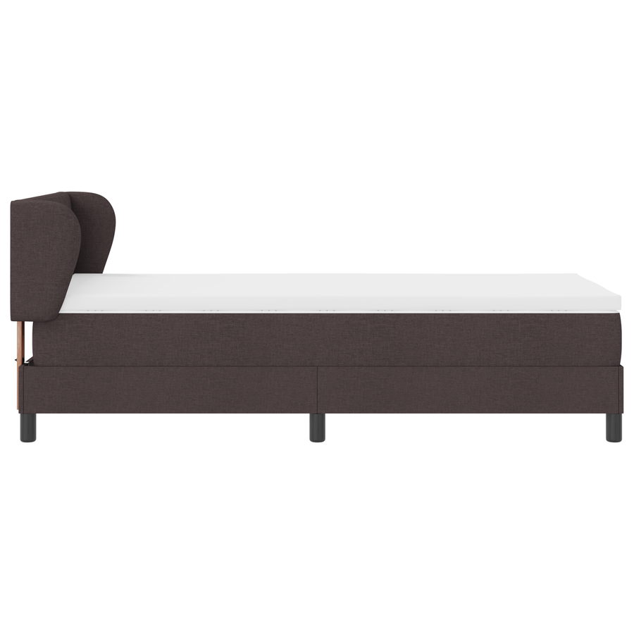 Boxspringbed met matras stof donkerbruin 90x190 cm