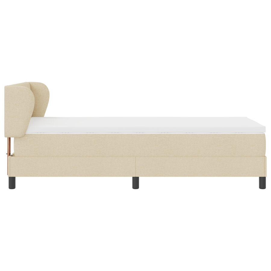Boxspringbed met matras stof crèmekleurig 90x190 cm