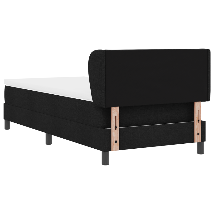 Boxspringbed met matras stof zwart 90x200 cm