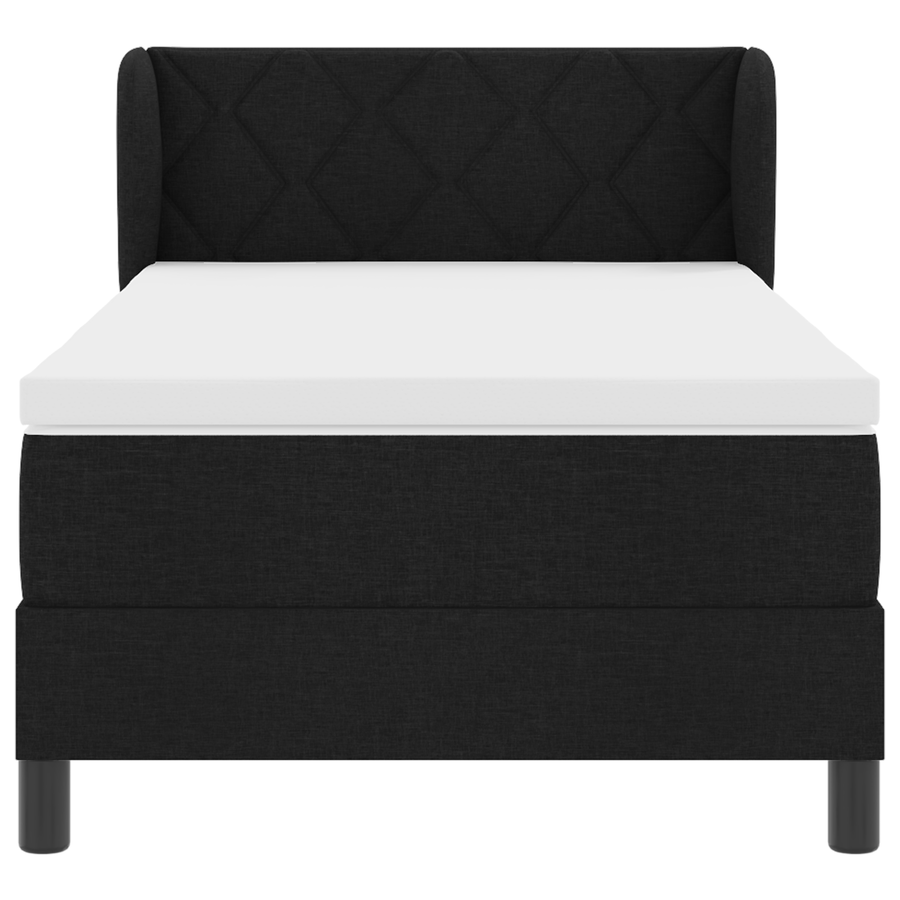 Boxspringbed met matras stof zwart 90x200 cm