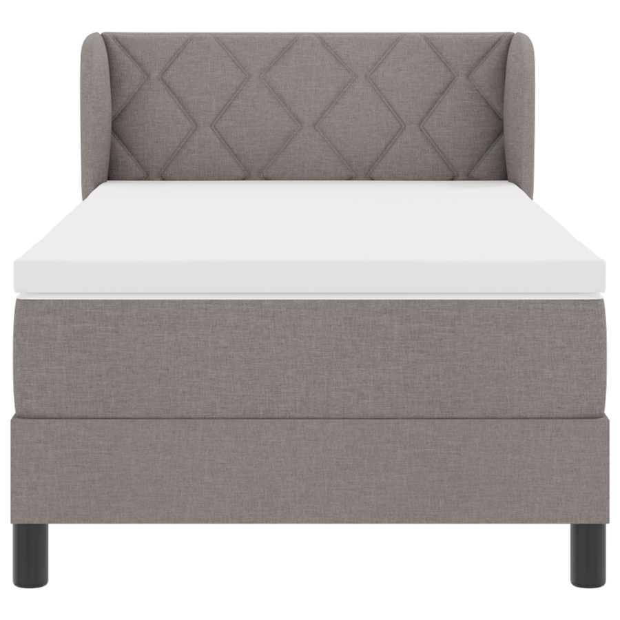 Boxspringbed met matras stof taupe 90x200 cm