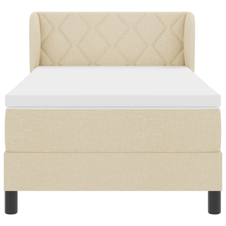 Boxspringbed met matras stof crèmekleurig 100x200 cm