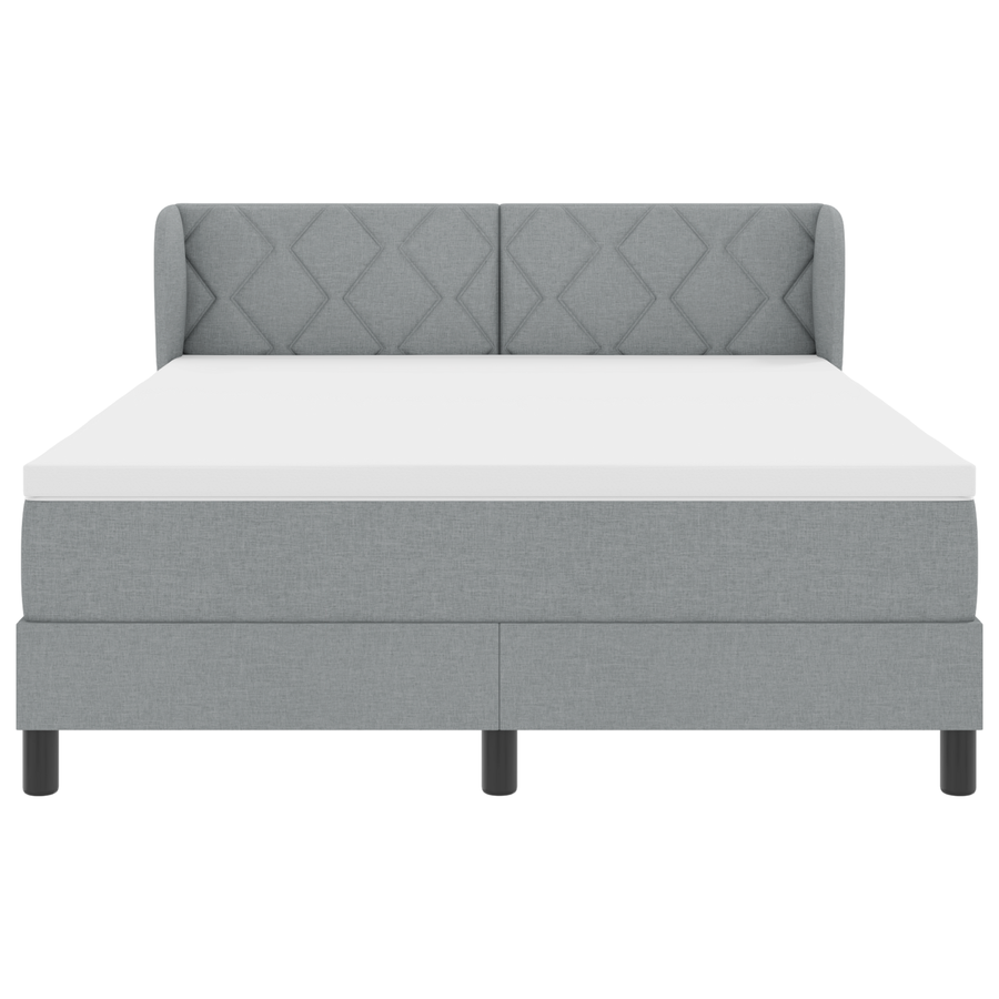 Boxspringbed met matras stof lichtgrijs 160x200 cm