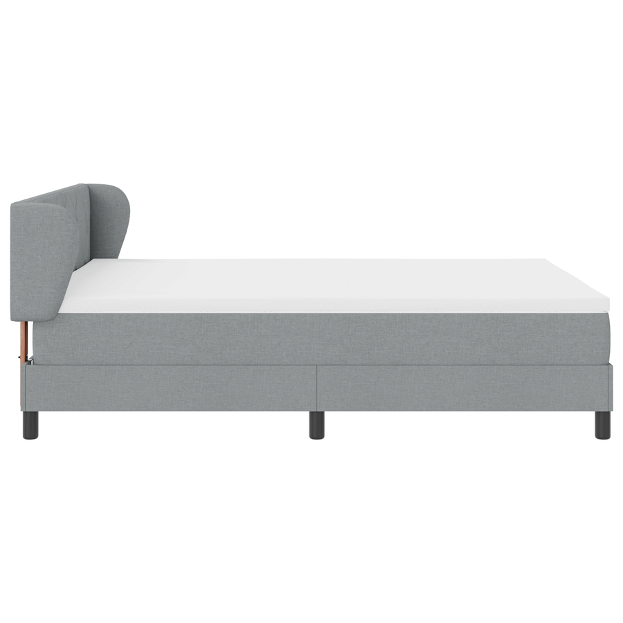 Boxspringbed met matras stof lichtgrijs 160x200 cm