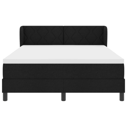 Boxspringbed met matras stof zwart 160x200 cm