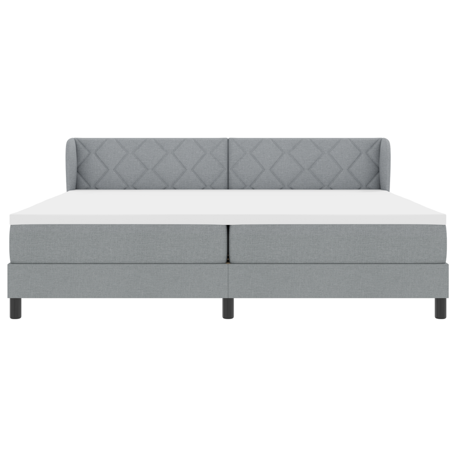 Boxspringbed met matras stof lichtgrijs 200x200 cm