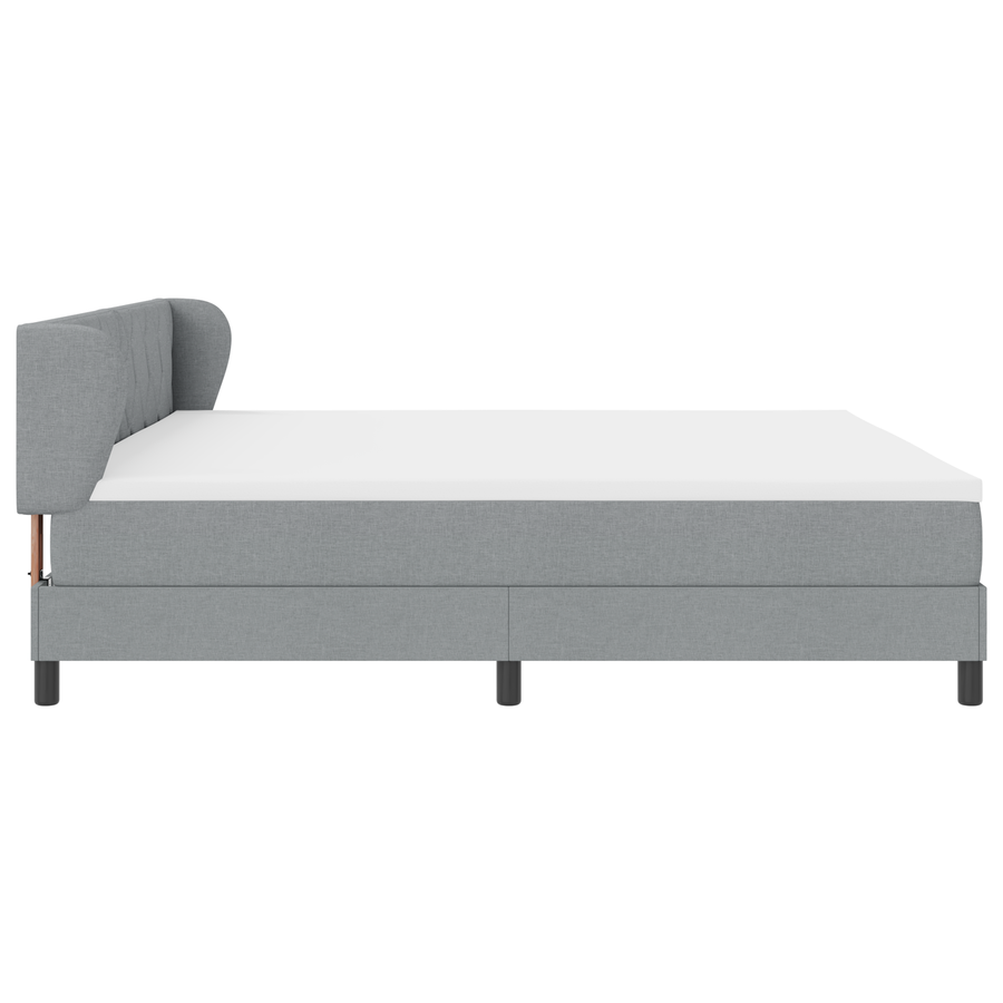 Boxspringbed met matras stof lichtgrijs 200x200 cm
