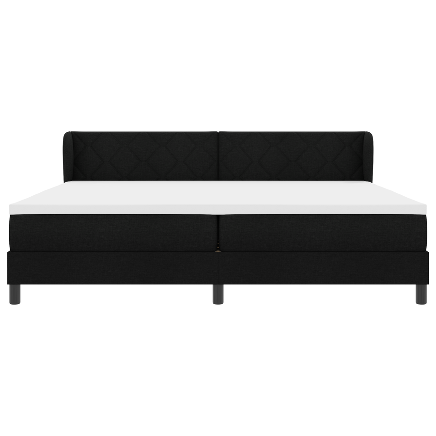 Boxspringbed met matras stof zwart 200x200 cm
