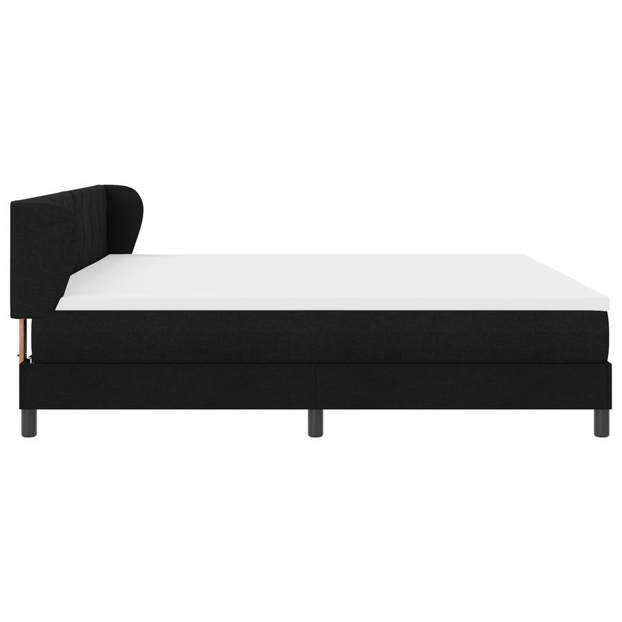 Boxspringbed met matras stof zwart 200x200 cm