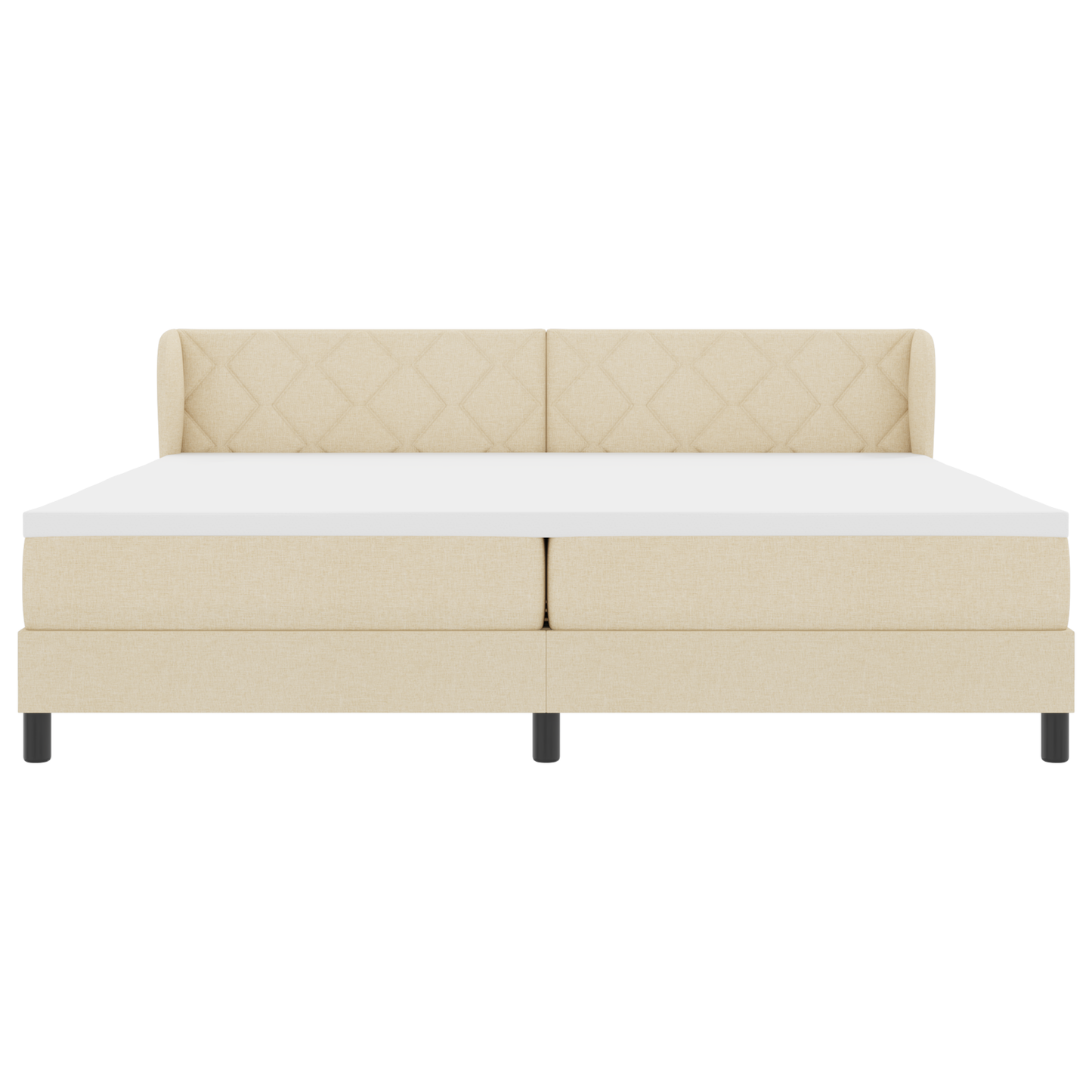Boxspringbed met Matras Crème 200x200 cm Stof