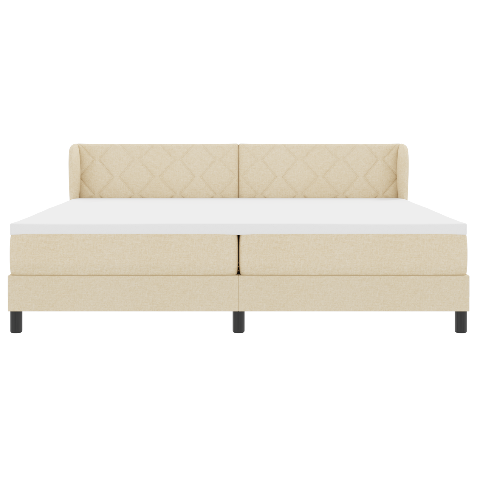 Boxspringbed met Matras Crème 200x200 cm Stof