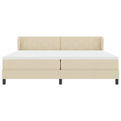 Boxspringbed met Matras Crème 200x200 cm Stof