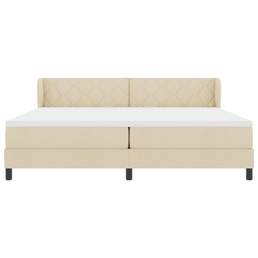 Boxspringbed met Matras Crème 200x200 cm Stof