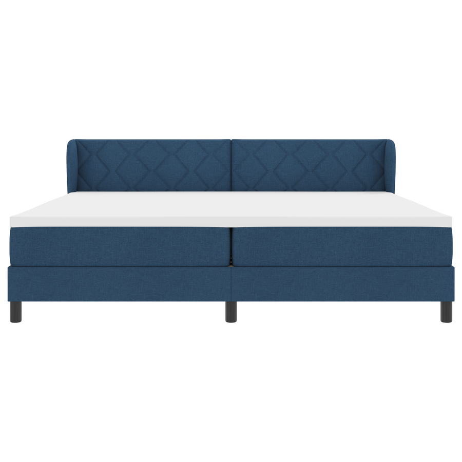 Boxspringbed met matras stof blauw 200x200 cm