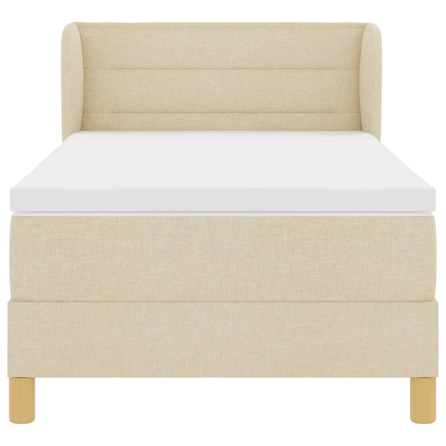 Boxspringbed met matras stof crèmekleurig 80x200 cm