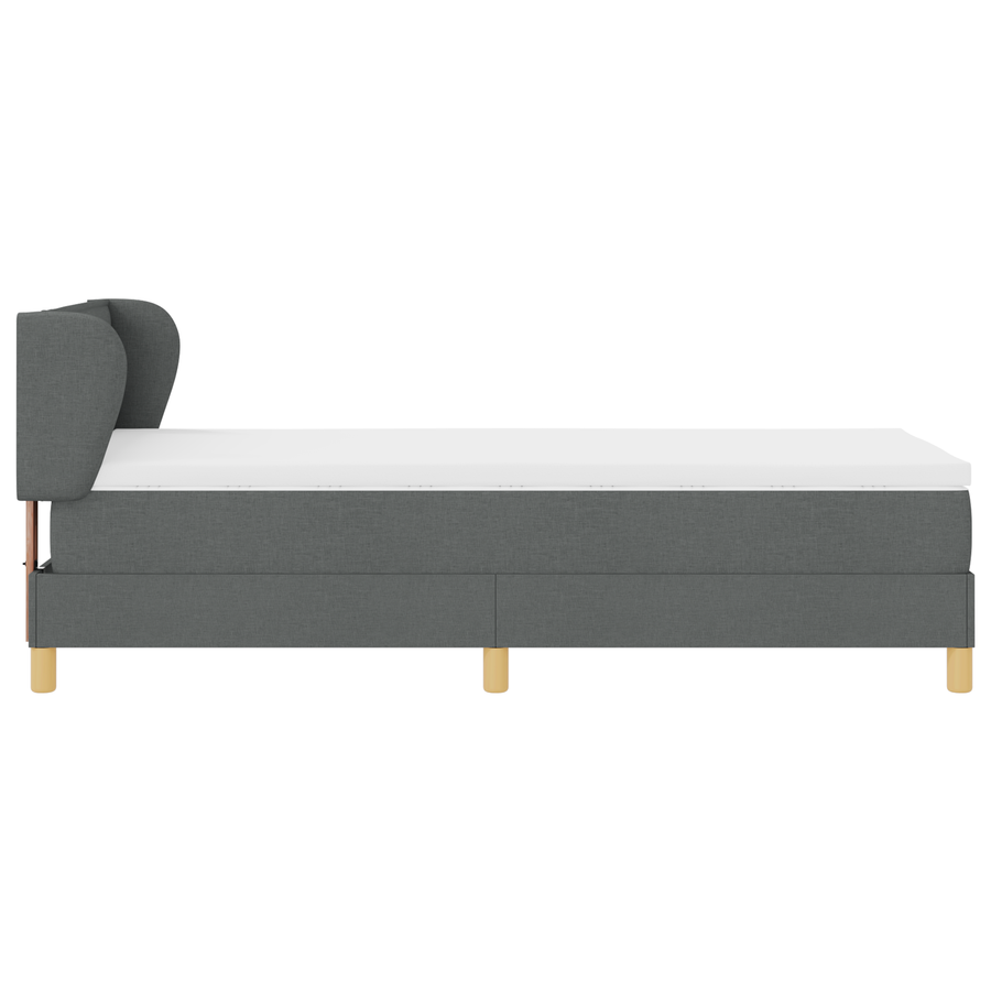 Boxspringbed met matras stof donkergrijs 90x190 cm
