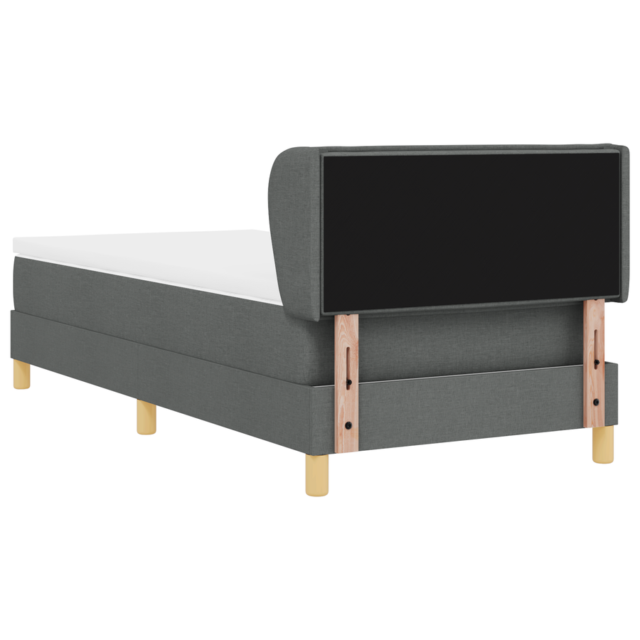 Boxspringbed met matras stof donkergrijs 90x200 cm