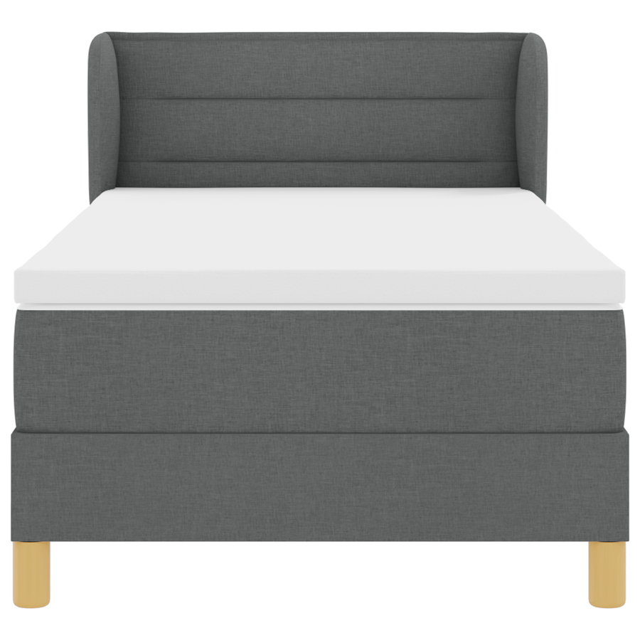 Boxspringbed met matras stof donkergrijs 90x200 cm