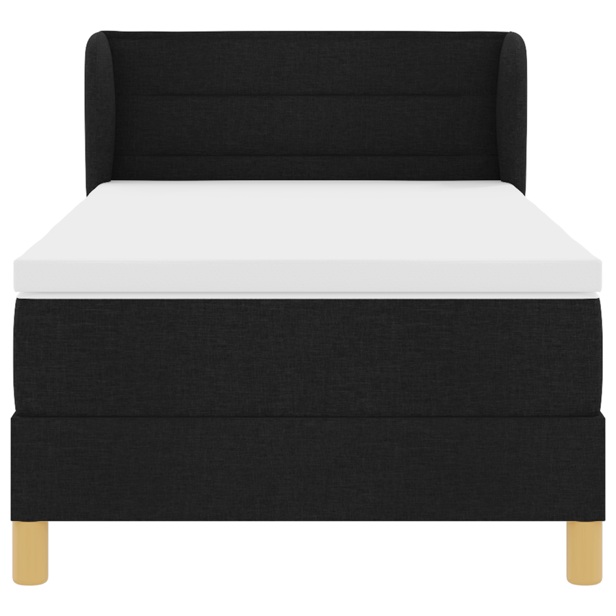 Boxspringbed met matras stof zwart 90x200 cm